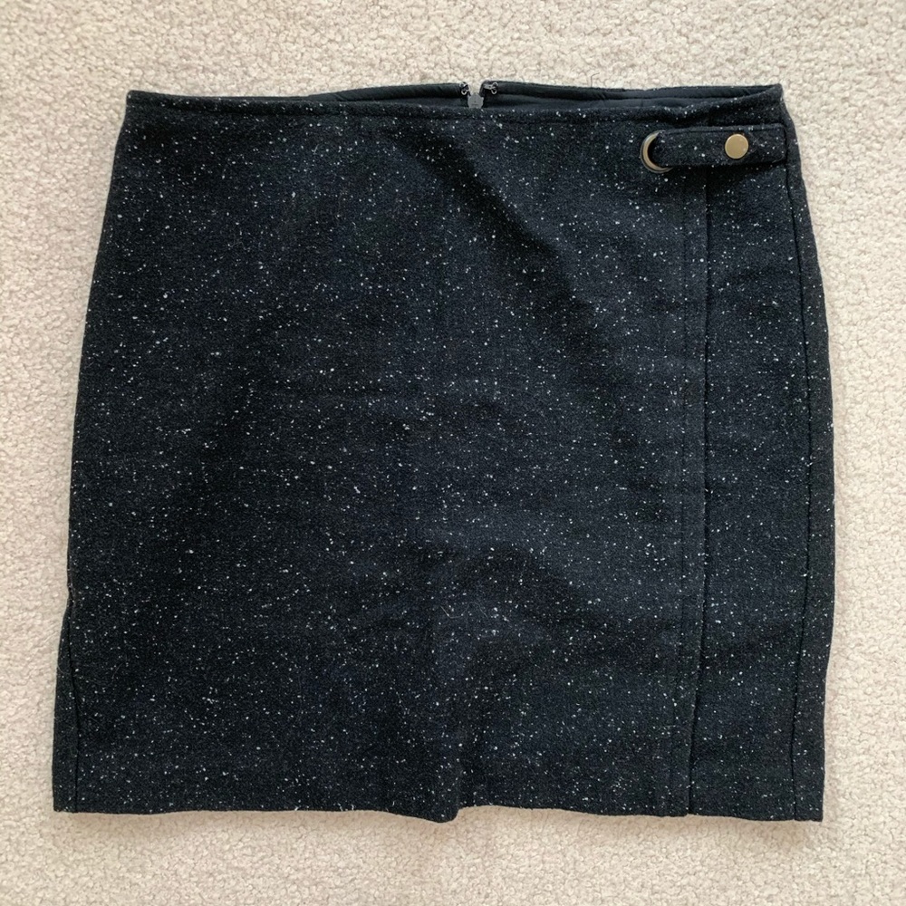 Banana Republic Black Speckled Wool Blend Skirt